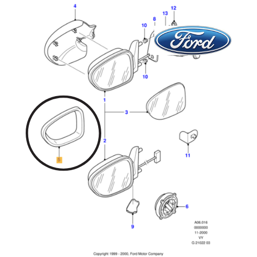 ✅ 1036625 FORD - CORNICE RETROVISORE SINISTRO FORD GALAXY