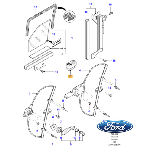 ✅ 1107243 FORD - INTERRUTTORE ALZACRISTALLO COMANDO FINESTRINO LATO PASSEGGERO