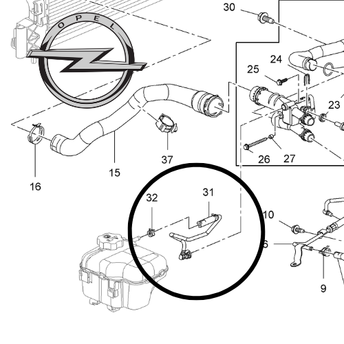 ✅ 13346815 OPEL - TUBO FLESSIBILE DEGASSIFICAZIONE ORIGINALE (9G1R7)