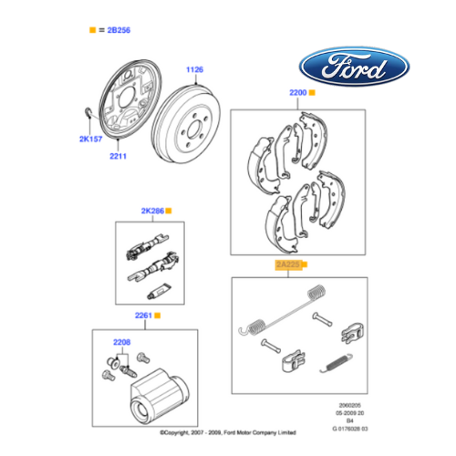 ✅ 4387350 FORD - KIT ACCESORI FRENO GANASCE MOLLE