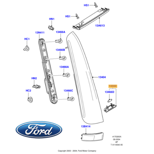 ✅ 4502331 FORD - FANALINO LUCE TARGA FORD FOCUS C-MAX CAP 4502332