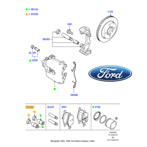 ✅ 6186923 FORD - GUAINA PARAPOLVERE GUIDA PINZA FRENO FEBI 05620 TEXTAR 49000400