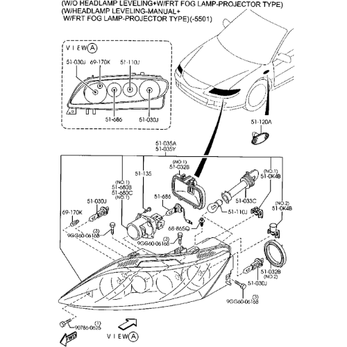 ✅ GJ6R510L0E MAZDA - LEFT HEADLIGHT MAZDA 6