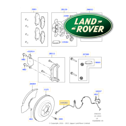 ✅ LR084048 LAND ROVER - CONTATTO SEGNALATORE USURA POSTERIORE ORIGINALE LR122455
