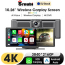 ✅ DASH CAM 10.26” 4K UHD UNIVERSALE CON WIRELESS CARPLAY E ANDROID AUTO, NAVIGAZIONE, CONTROLLO VOCALE E RETROCAMERA - REGISTRATORE DVR SPECCHIO REARVIEW