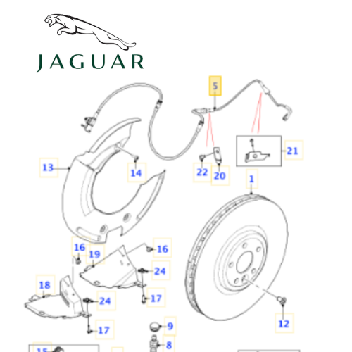 ✅ T4A13370 JAGUAR - SENSORE USURA FRENO ANTERIORE ORIGINALE
