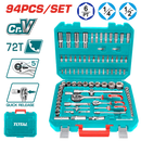 ✅ INECO 42408121494 - 1/4" AND 1/2" SOCKET WRENCH SET IN CASE, 94 PIECES
