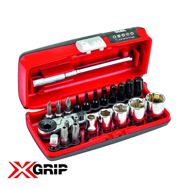 ✅ USAG U06090004 ASSORTIMENTO CON BUSSOLE ESAGONALI SPECIALI X-GRIP ED INSERTI PER AVVITATURA X-GRIP 609 1/4 SKX