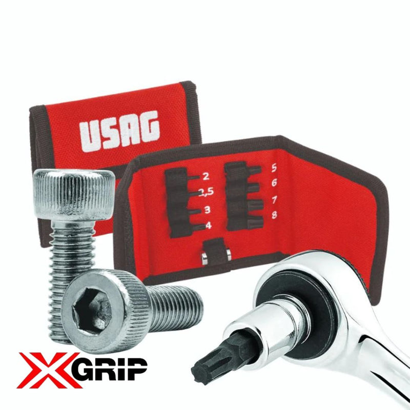 ✅ USAG U06600100 SET INSERTI CON PROFILO ESAGONALE SPECIALE X-GRIP - 9 PZ PER ESAGONI INCASSATI E DANNEGGIATI