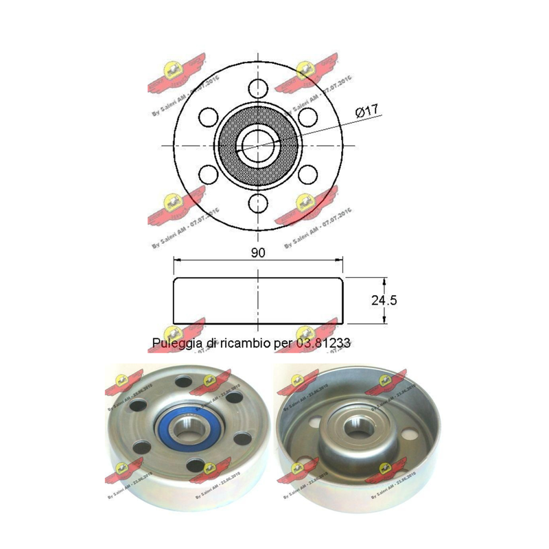 ✅ AUTOKIT 03.81570 - GALOPPINO GUIDACINGHIA Ø90MM TOYOTA LEXUS 1660327010