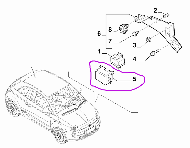 ✅ 51716442 FIAT - Cover Coperchio Centralina Preriscaldo Originale - Compatibile con Fiat 500, Nuova 500, Panda e Panda MY