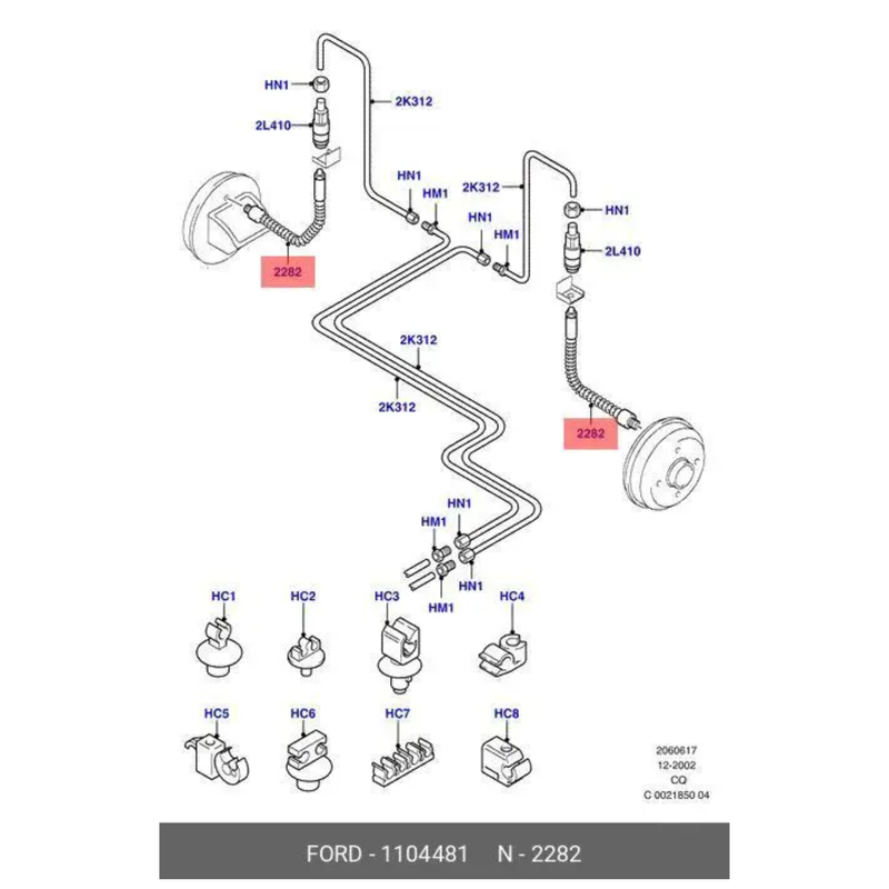 ✅ FORD 1104481 – Tubo Flessibile Freno Posteriore (Brake Hose) – Ricambio Originale OEM