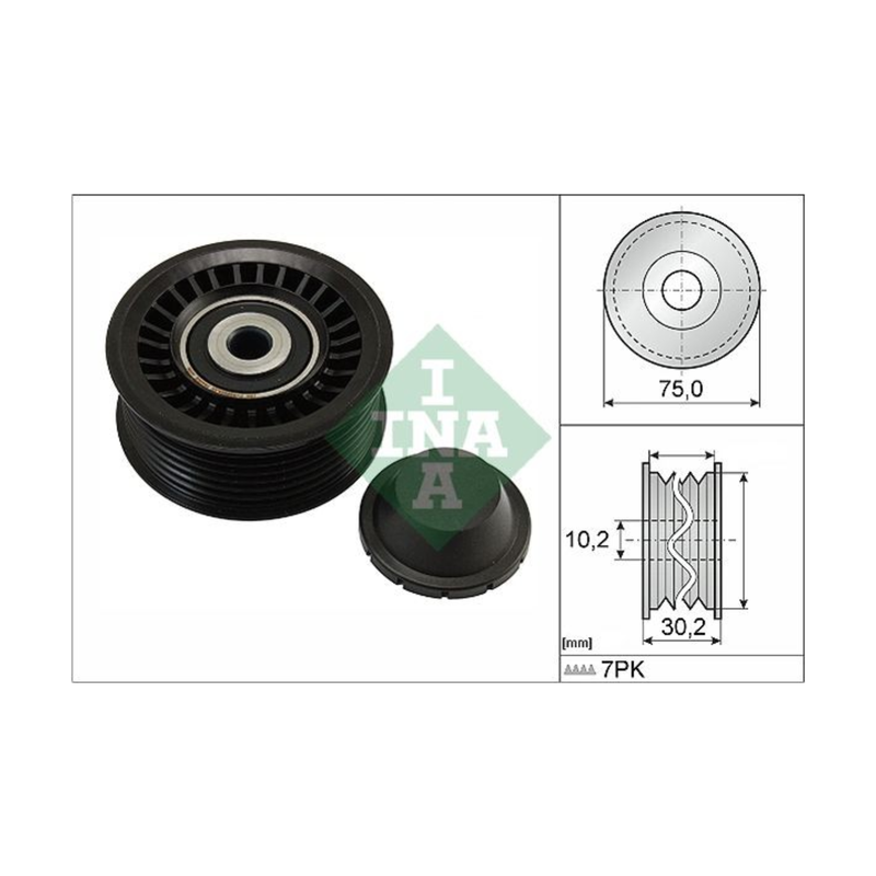 ✅ INA 532066810 - RULLO TENDICINGHIA Ø75MM RENAULT DACIA MERCEDES-BENZ A4152020219