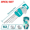 ✅ INECO 4200400004 – SET 9 CHIAVI ESAGONALI EXTRA LUNGHE CON TESTA SFERICA (Cr-V)