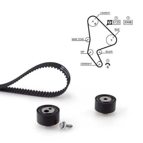 ✅ K015588XS GATES - KIT CINGHIE DENTATE FIAT LANCIA PEUGEOT CITROEN SUZUKI