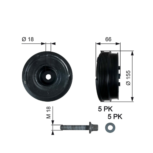 ✅ TVD1037A GATES - PULEGGIA ALBERO MOTORE BMW MINI 11232247565