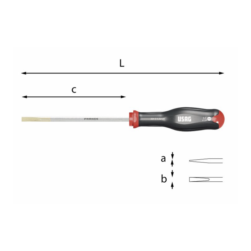 ✅ USAG U03240428 – Giravite Piatto 0,6 x 3,5 x 100 mm – Serie 324 D