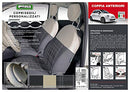 Cora CO.RA. SPA Coprisedili Anteriori personalizzati, Fiat 500 07>, Tess. Cotone Scozzese Grigio e Poliestere Grigio/Panna