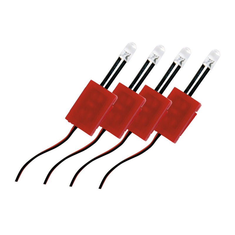 70442 - Set 4 Led ad incasso 12V - diametro 5 mm - Rosso