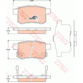 GDB3482 TRW COTEC Kit pastiglie freno Freno a disco