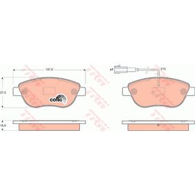 GDB1655 TRW COTEC Kit pastiglie freno Freno a disco