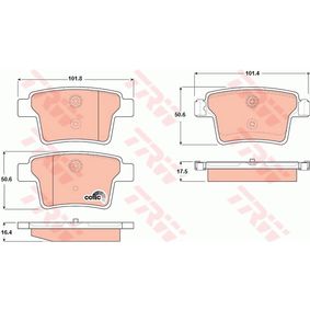 GDB1665 TRW COTEC Kit pastiglie freno Freno a disco