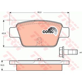 GDB1485 TRW COTEC Kit pastiglie freno Freno a disco