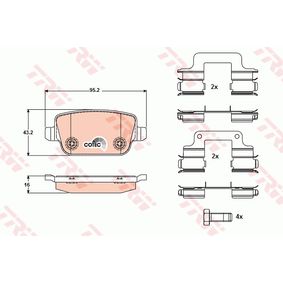 GDB1708 TRW COTEC Kit pastiglie freno Freno a disco