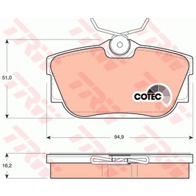 GDB1325 TRW COTEC Kit pastiglie freno Freno a disco