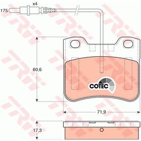 GDB1031 TRW COTEC Kit pastiglie freno Freno a disco