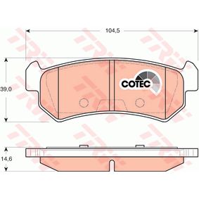 GDB3348 TRW COTEC Kit pastiglie freno Freno a disco