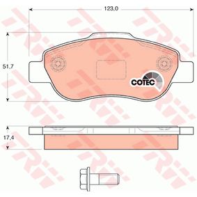 GDB1589 TRW COTEC Kit pastiglie freno Freno a disco