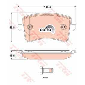 GDB1765 TRW COTEC Kit pastiglie freno Freno a disco