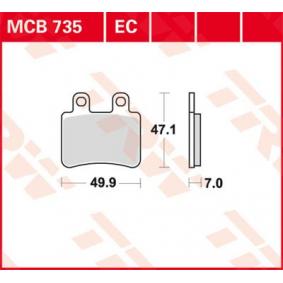 MCB735 TRW Organic Allround Kit pastiglie freno Freno a disco