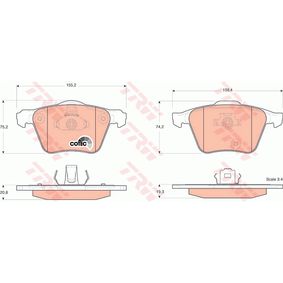 GDB1565 TRW COTEC Kit pastiglie freno Freno a disco