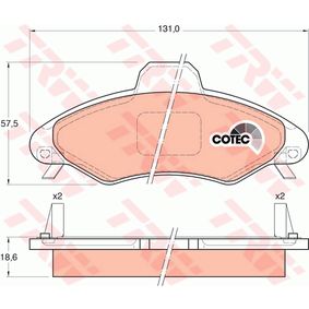 GDB1349 TRW COTEC Kit pastiglie freno Freno a disco