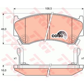 GDB3180 TRW COTEC Kit pastiglie freno Freno a disco