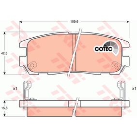 GDB1187 TRW COTEC Kit pastiglie freno Freno a disco