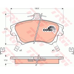 GDB1313 TRW COTEC Kit pastiglie freno Freno a disco