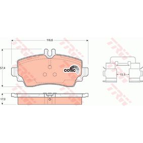 GDB1292 TRW COTEC Kit pastiglie freno Freno a disco