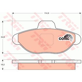 GDB1099 TRW COTEC Kit pastiglie freno Freno a disco