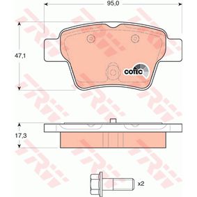 GDB1620 TRW COTEC Kit pastiglie freno Freno a disco