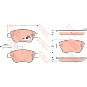 GDB1654 TRW COTEC Kit pastiglie freno Freno a disco