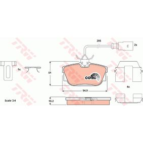 GDB1326 TRW COTEC Kit pastiglie freno Freno a disco