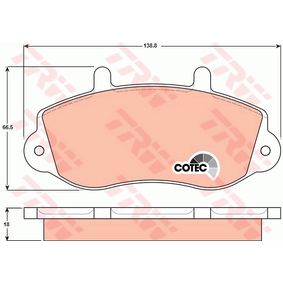 GDB1380 TRW COTEC Kit pastiglie freno Freno a disco