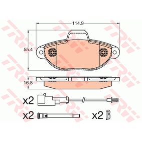 GDB2041 TRW COTEC Kit pastiglie freno Freno a disco