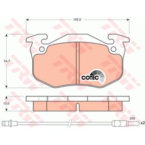 GDB328 TRW COTEC Kit pastiglie freno Freno a disco